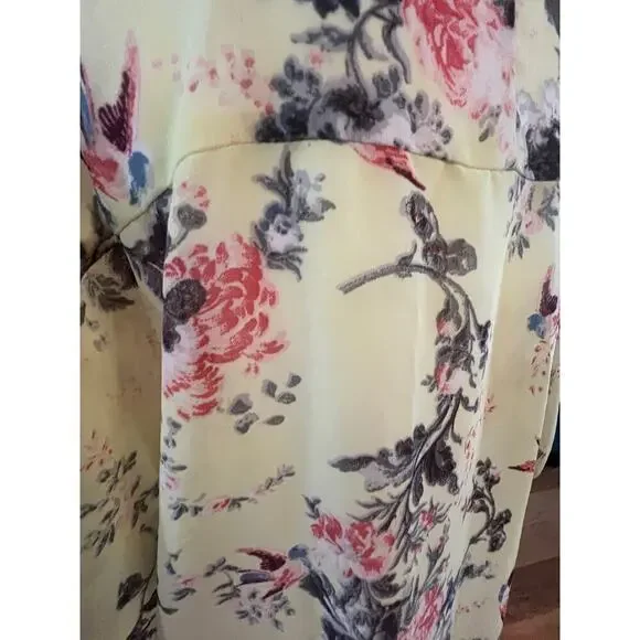 LIVE 4 TRUTH SHEER kimono YELLOW FLORAL SWIM COVER WOMENS ONE SIZE - Picture 3 of 8